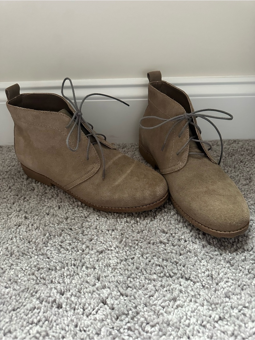 Women’s Taupe Suede Lace-Up Desert Boots